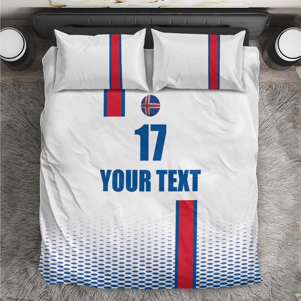 Custom Iceland Football Bedding Set White with Flag Style