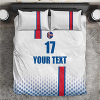 Custom Iceland Football Bedding Set White with Flag Style