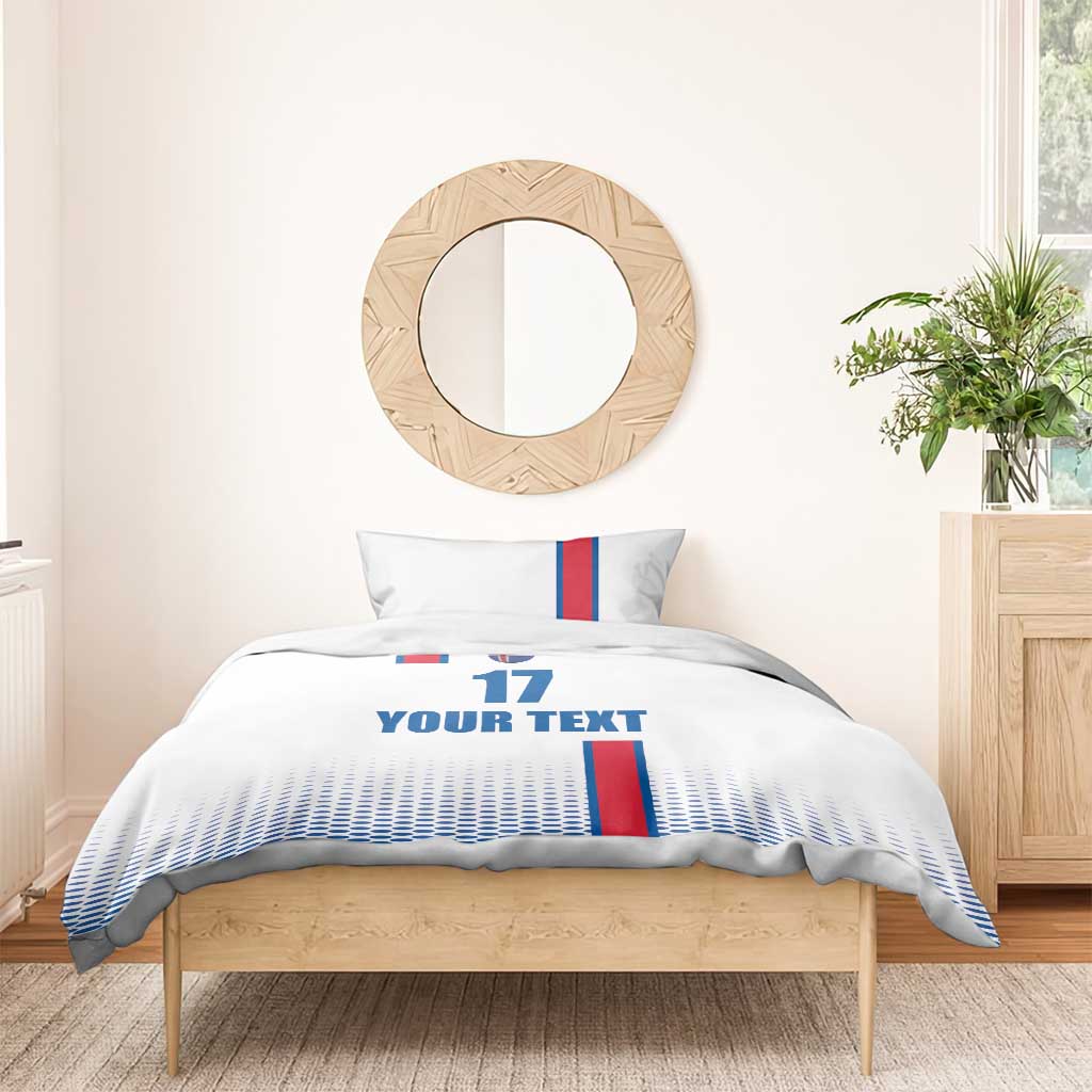 Custom Iceland Football Bedding Set White with Flag Style