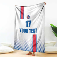Custom Iceland Football Blanket White with Flag Style