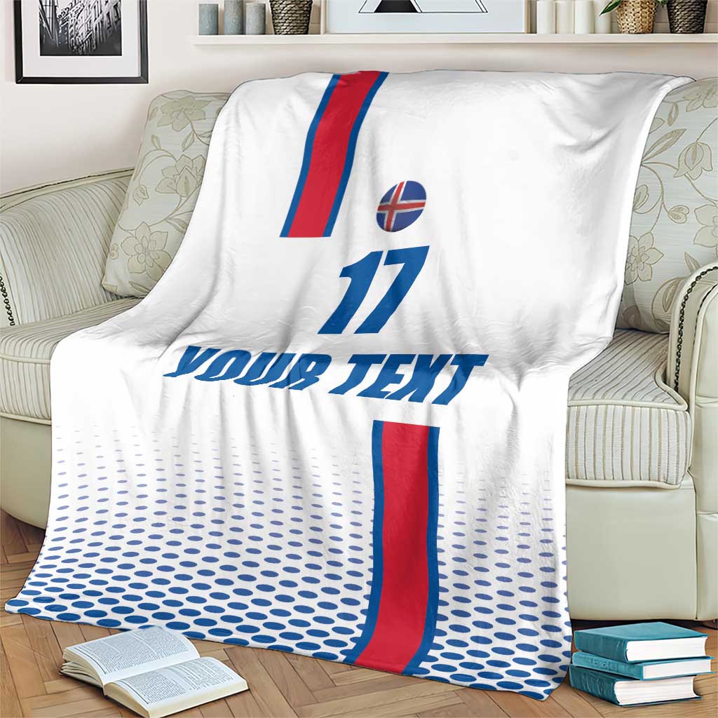 Custom Iceland Football Blanket White with Flag Style