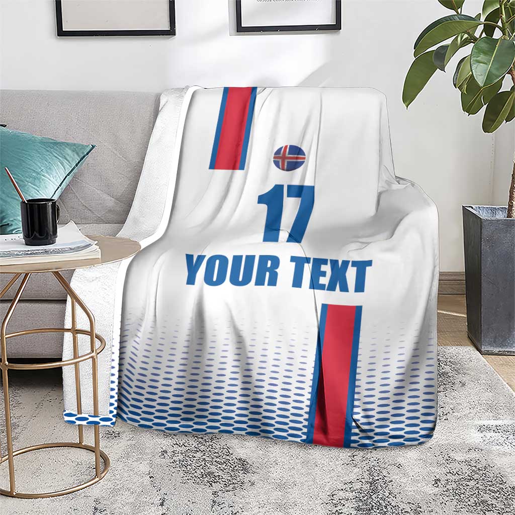 Custom Iceland Football Blanket White with Flag Style