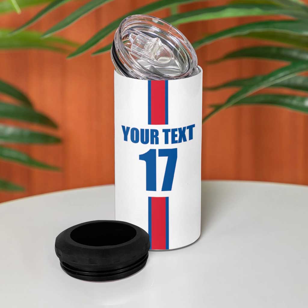 Custom Iceland Football 4 in 1 Can Cooler Tumbler White with Flag Style