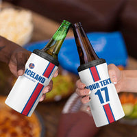 Custom Iceland Football 4 in 1 Can Cooler Tumbler White with Flag Style