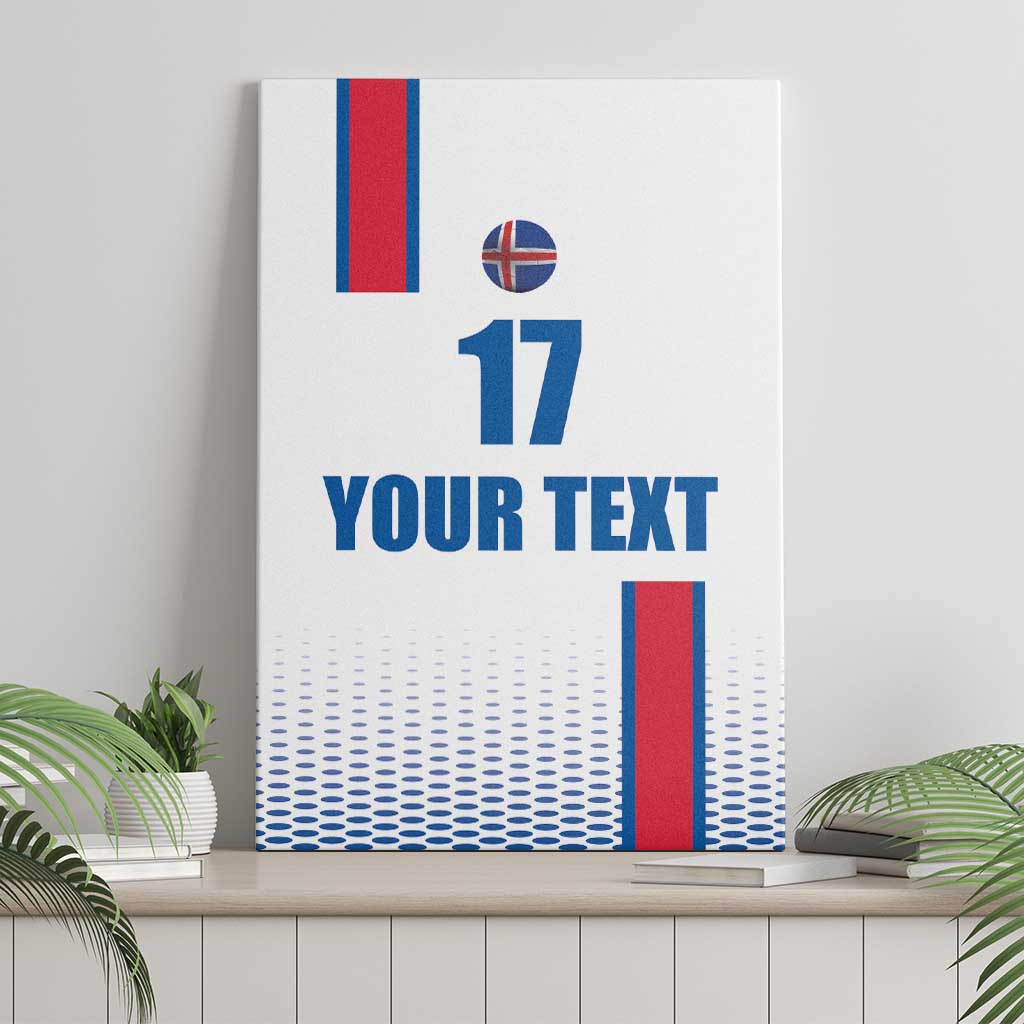 Custom Iceland Football Canvas Wall Art White with Flag Style