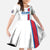 Custom Iceland Football Family Matching Off The Shoulder Long Sleeve Dress and Hawaiian Shirt White with Flag Style