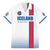Custom Iceland Football Family Matching Off Shoulder Maxi Dress and Hawaiian Shirt White with Flag Style