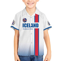 Custom Iceland Football Family Matching Puletasi and Hawaiian Shirt White with Flag Style