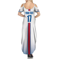 Custom Iceland Football Family Matching Summer Maxi Dress and Hawaiian Shirt White with Flag Style