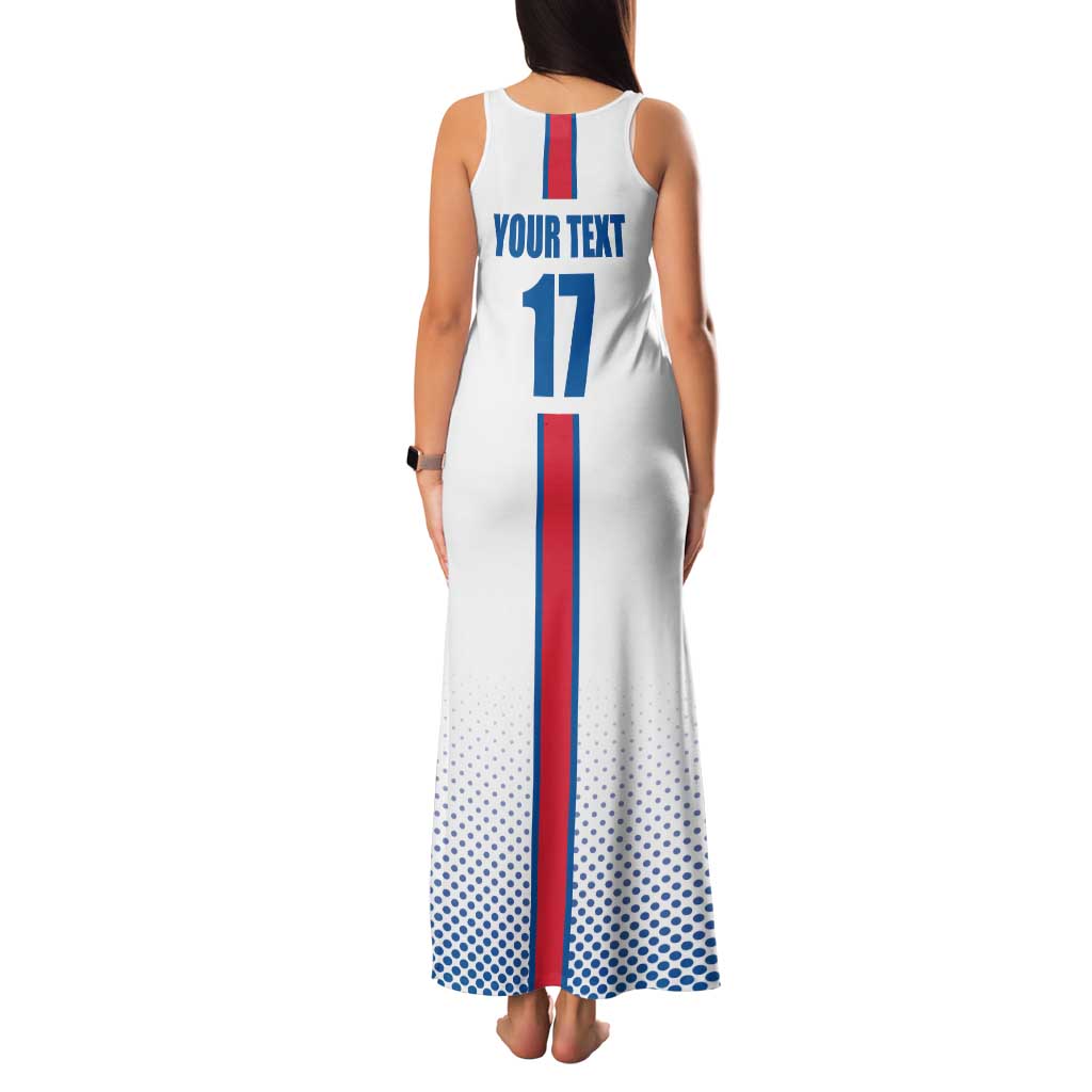Custom Iceland Football Family Matching Tank Maxi Dress and Hawaiian Shirt White with Flag Style