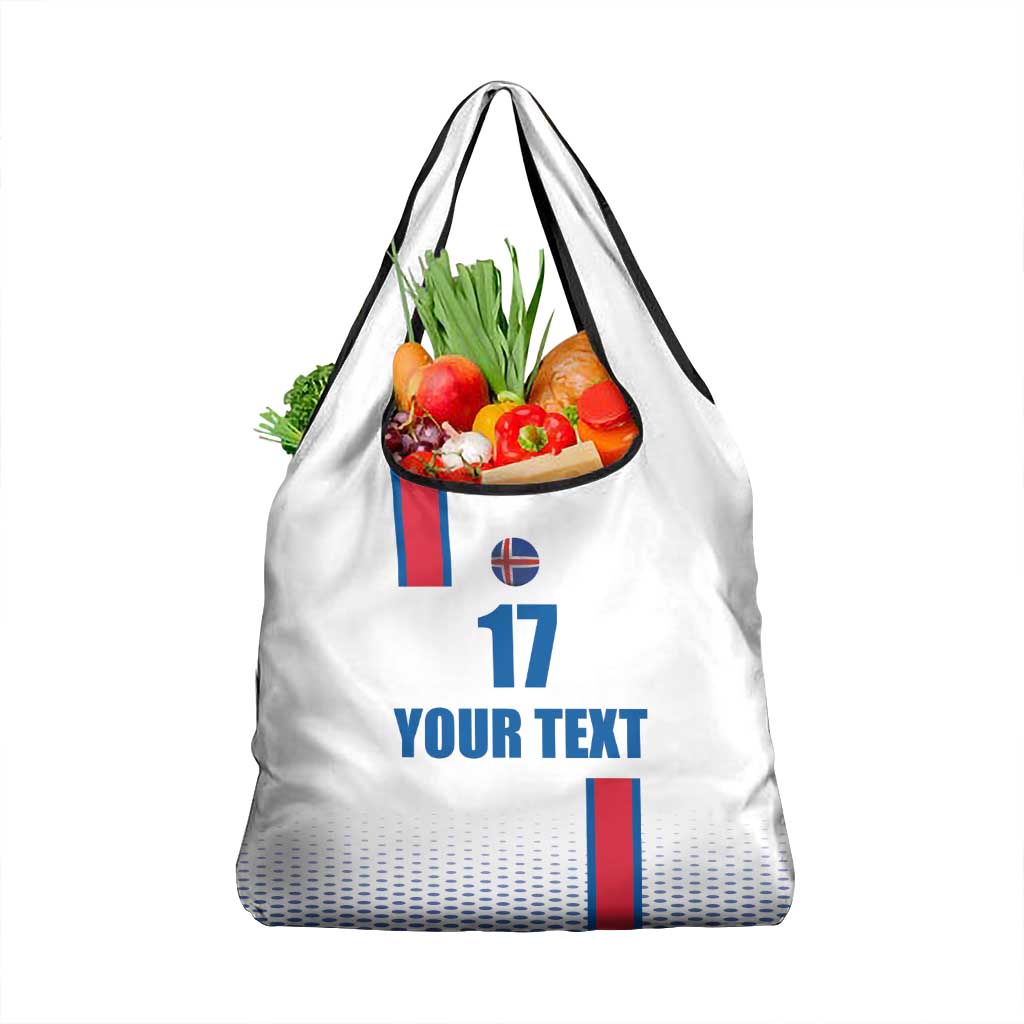 Custom Iceland Football Grocery Bag White with Flag Style