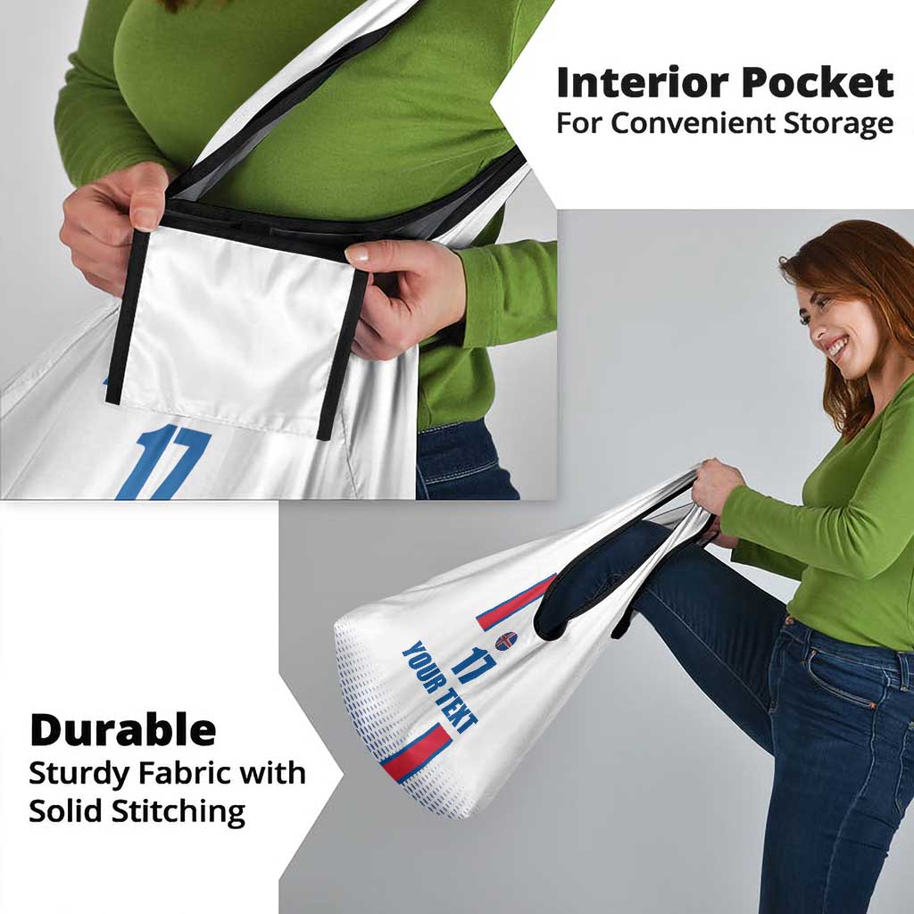Custom Iceland Football Grocery Bag White with Flag Style