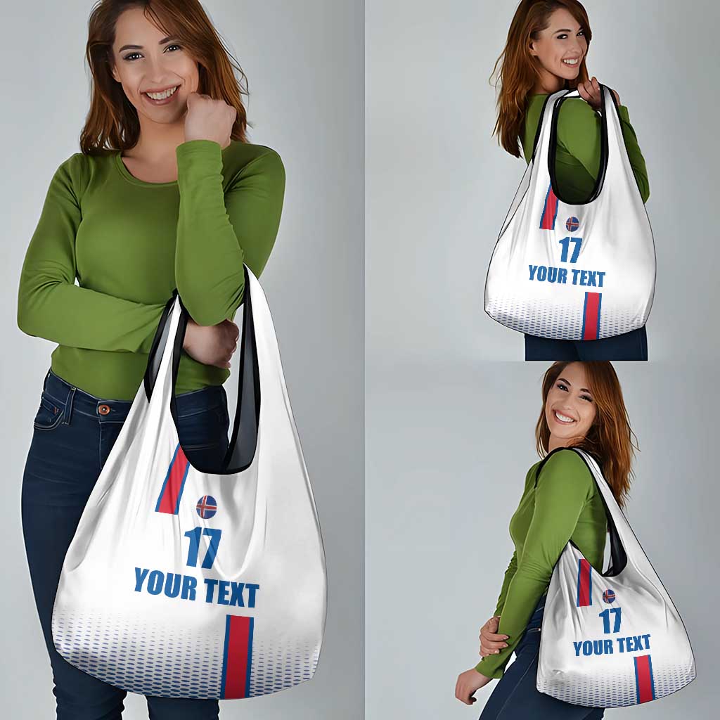 Custom Iceland Football Grocery Bag White with Flag Style