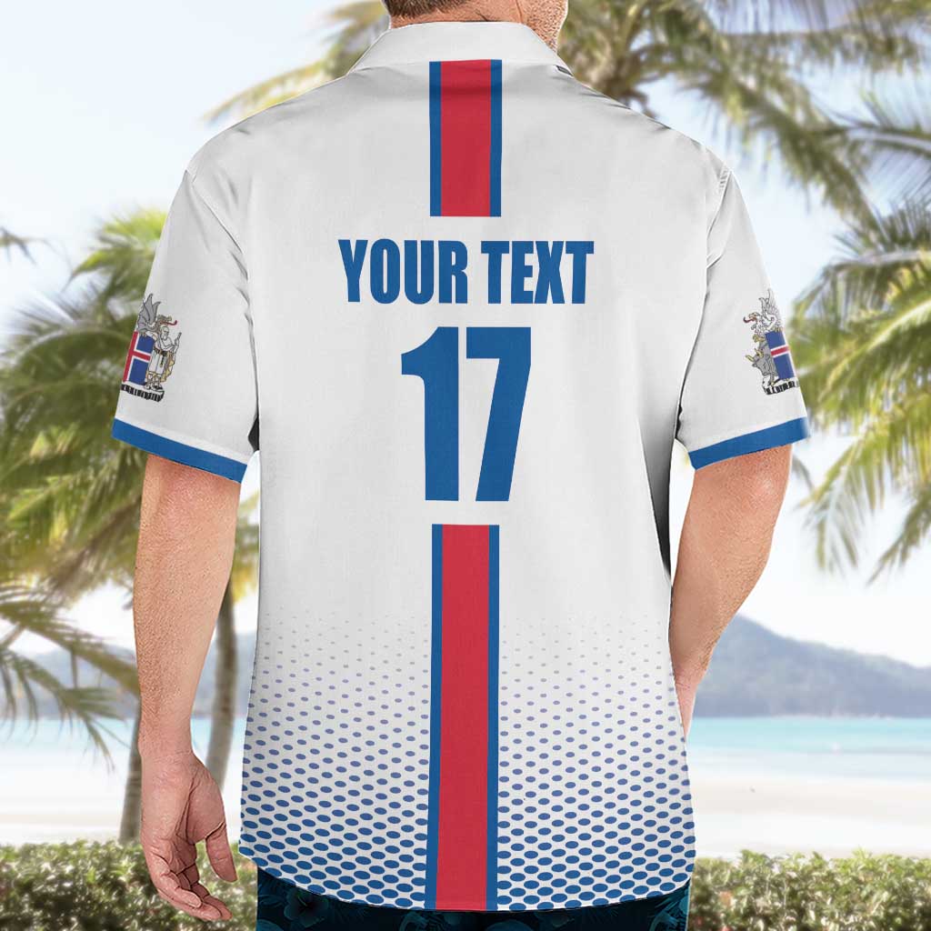 Custom Iceland Football Hawaiian Shirt White with Flag Style
