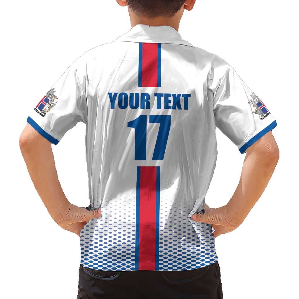 Custom Iceland Football Hawaiian Shirt White with Flag Style