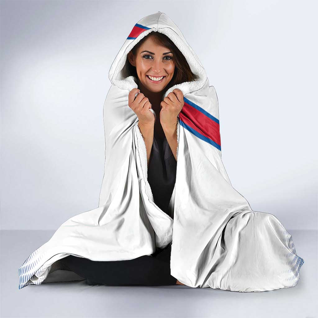 Custom Iceland Football Hooded Blanket White with Flag Style