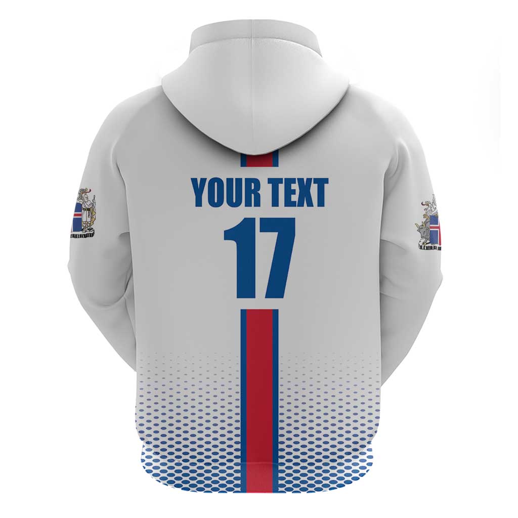 Custom Iceland Football Hoodie White with Flag Style