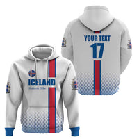 Custom Iceland Football Hoodie White with Flag Style