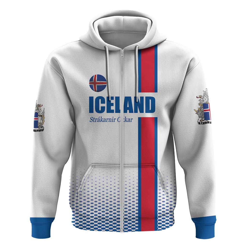 Custom Iceland Football Hoodie White with Flag Style