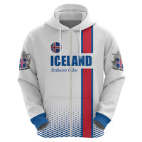 Custom Iceland Football Hoodie White with Flag Style