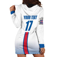 Custom Iceland Football Hoodie Dress White with Flag Style