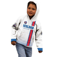 Custom Iceland Football Kid Hoodie White with Flag Style