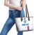 Custom Iceland Football Leather Tote Bag White with Flag Style