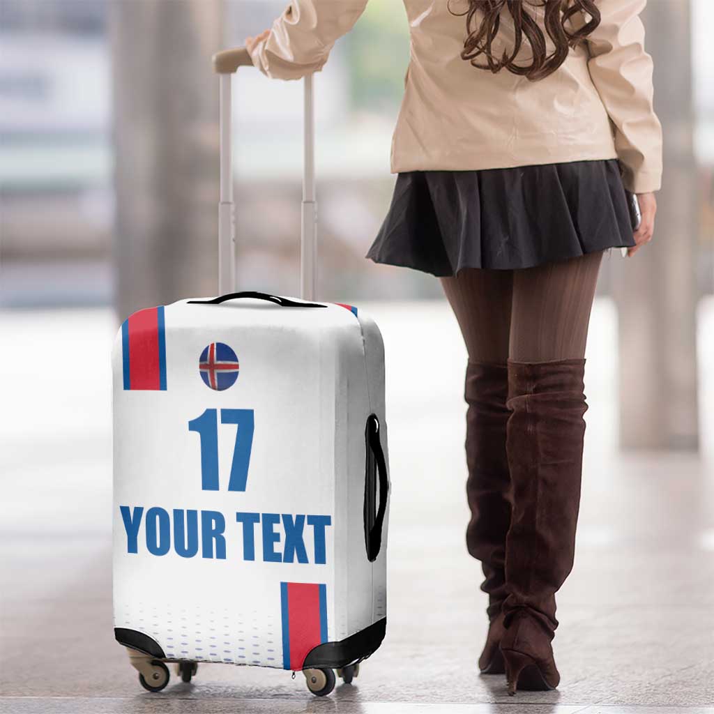 Custom Iceland Football Luggage Cover White with Flag Style