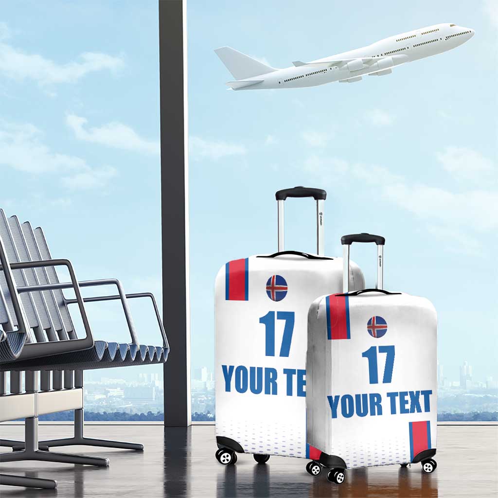 Custom Iceland Football Luggage Cover White with Flag Style