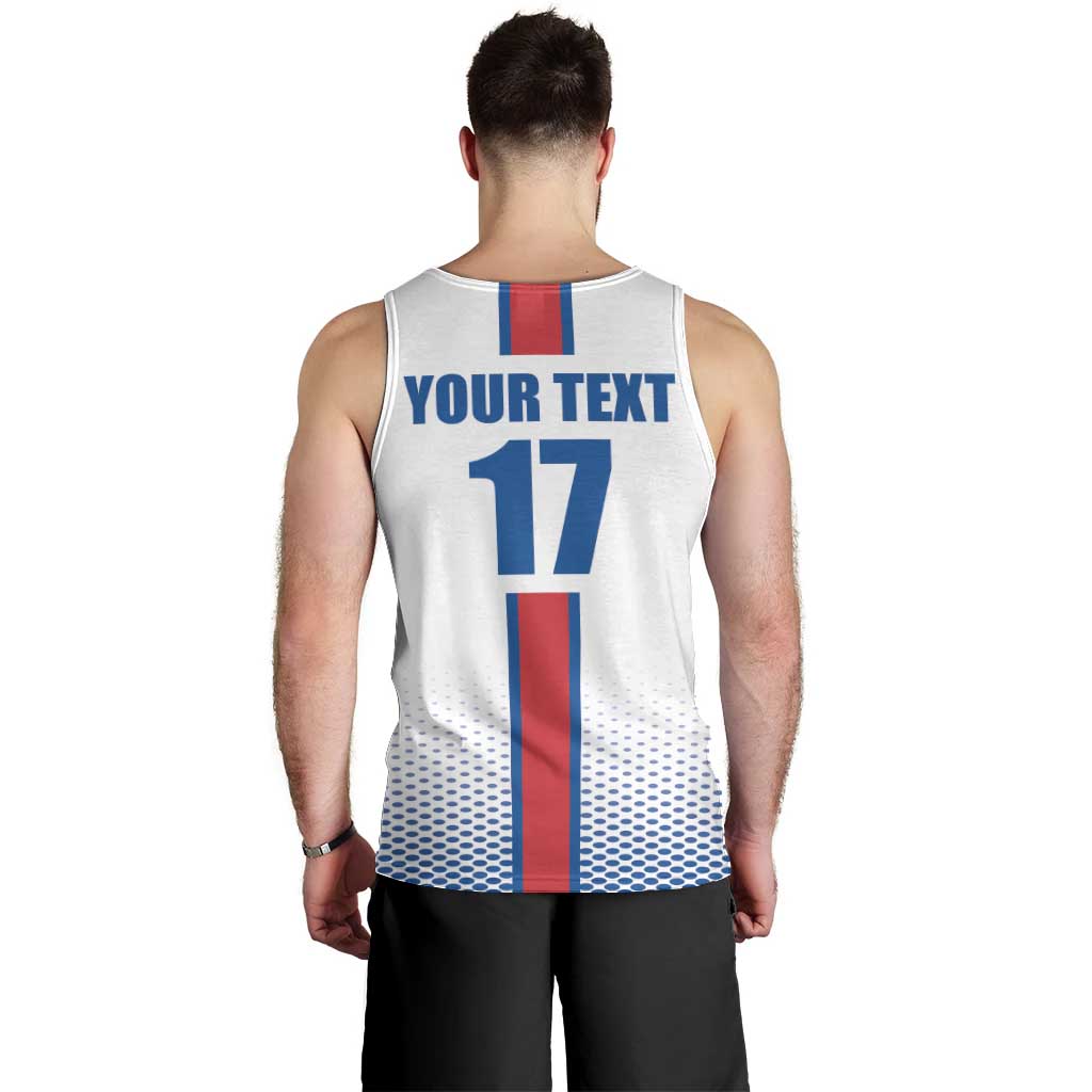 Custom Iceland Football Men Tank Top White with Flag Style