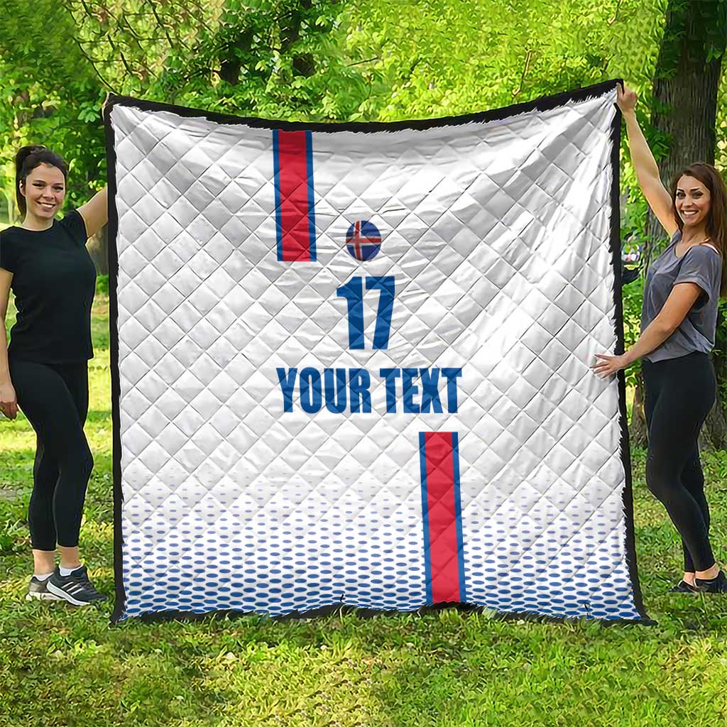 Custom Iceland Football Quilt White with Flag Style