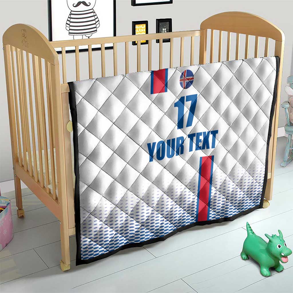 Custom Iceland Football Quilt White with Flag Style