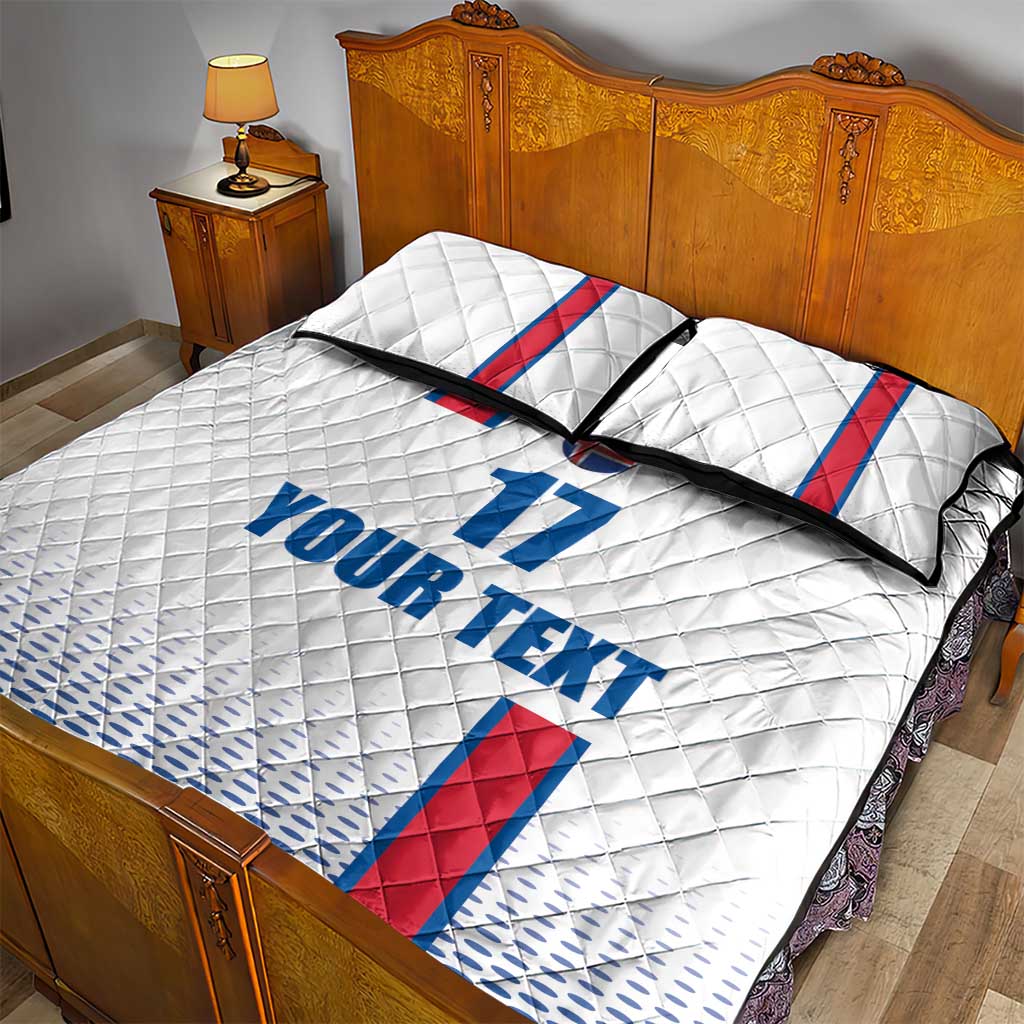 Custom Iceland Football Quilt Bed Set White with Flag Style