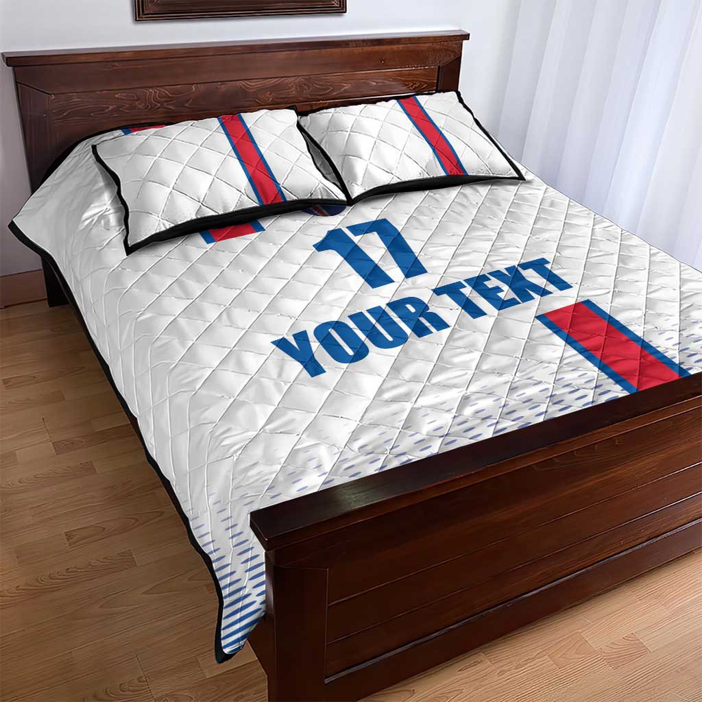 Custom Iceland Football Quilt Bed Set White with Flag Style