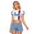 Custom Iceland Football Raglan Cropped T Shirt White with Flag Style