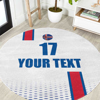 Custom Iceland Football Round Carpet White with Flag Style