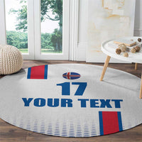 Custom Iceland Football Round Carpet White with Flag Style