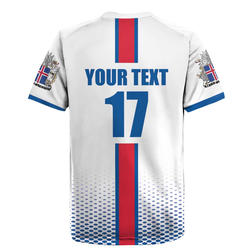 Custom Iceland Football Rugby Jersey White with Flag Style