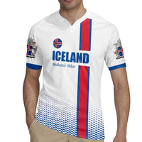 Custom Iceland Football Rugby Jersey White with Flag Style