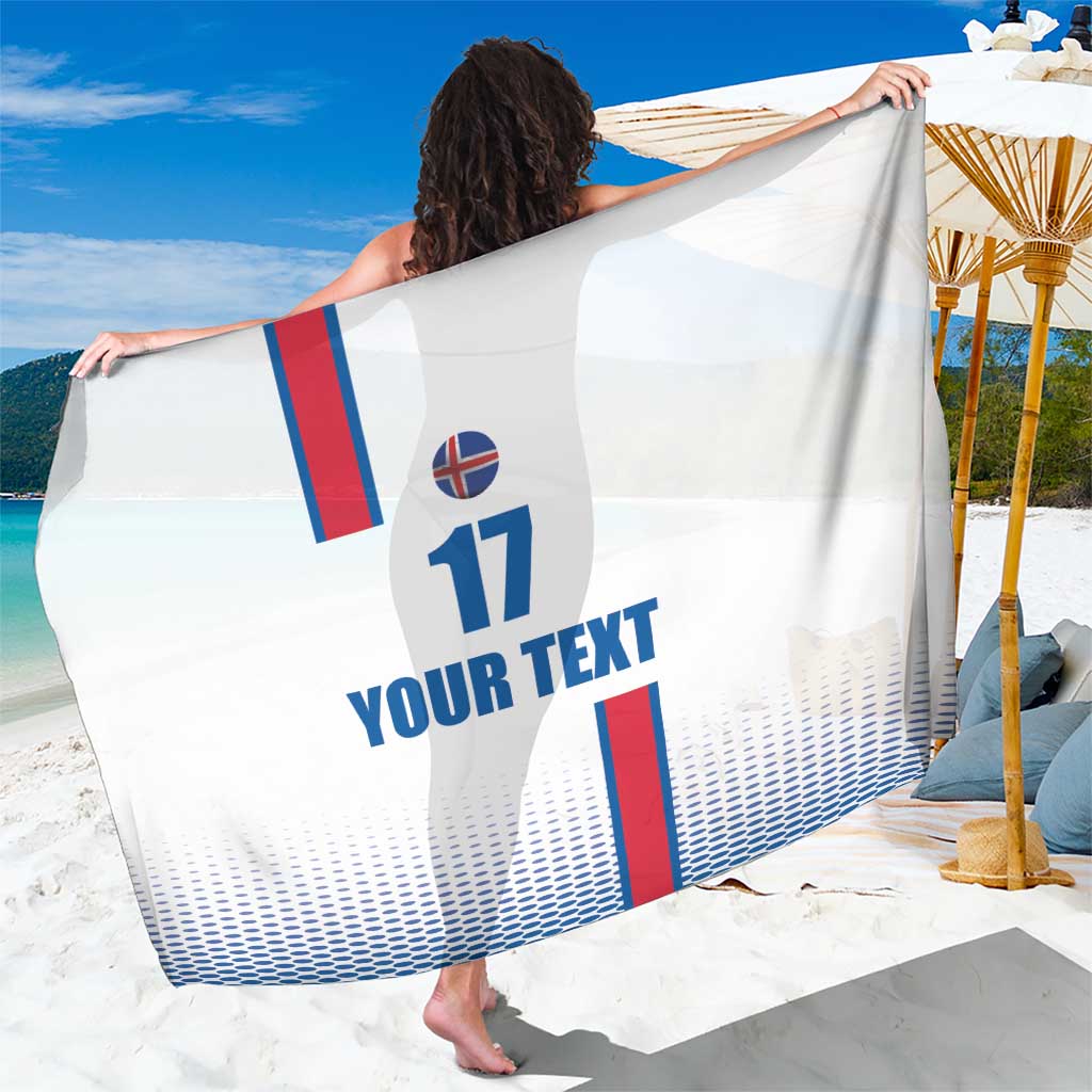 Custom Iceland Football Sarong White with Flag Style