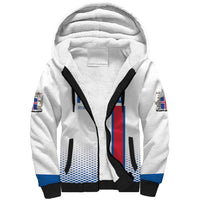 Custom Iceland Football Sherpa Hoodie White with Flag Style