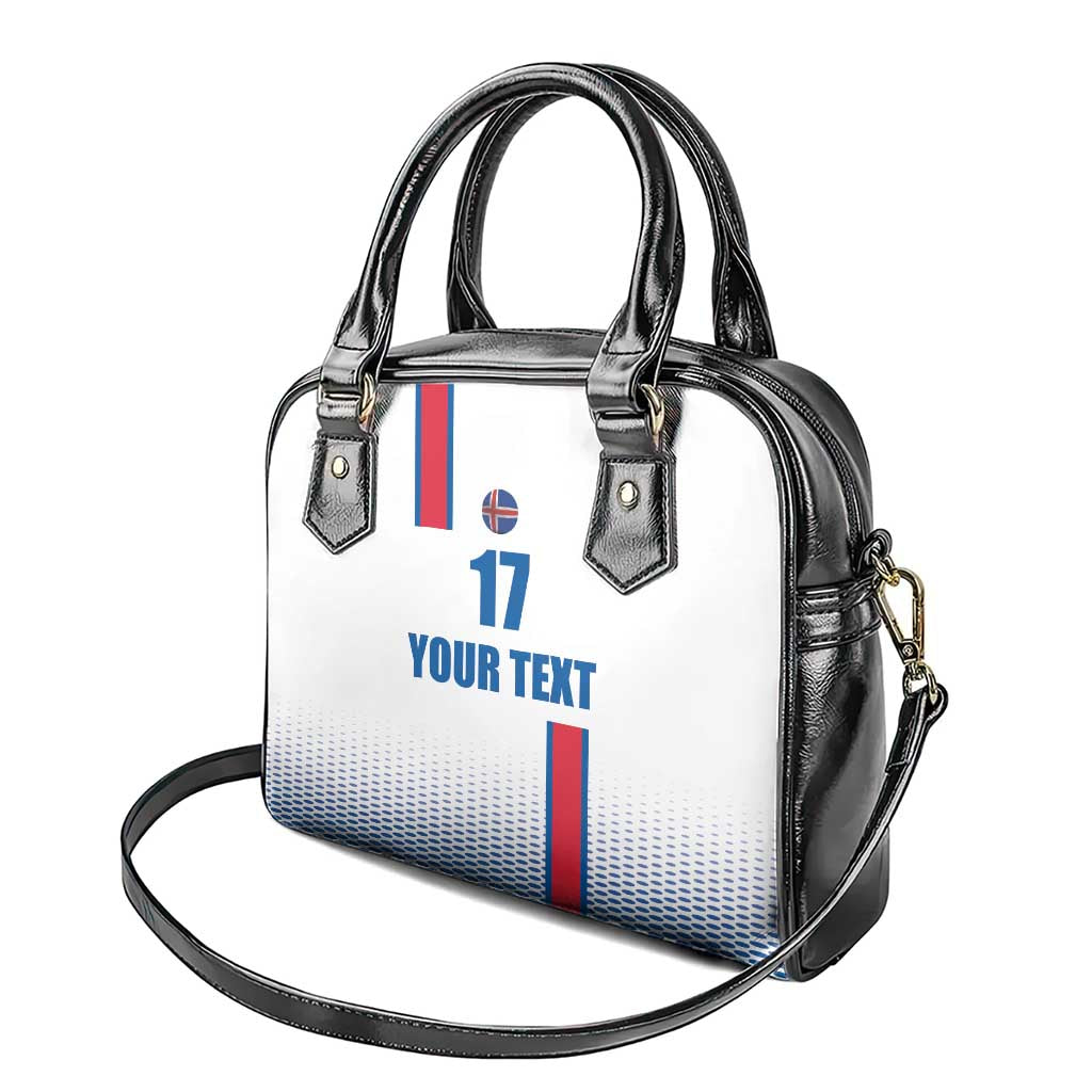 Custom Iceland Football Shoulder Handbag White with Flag Style