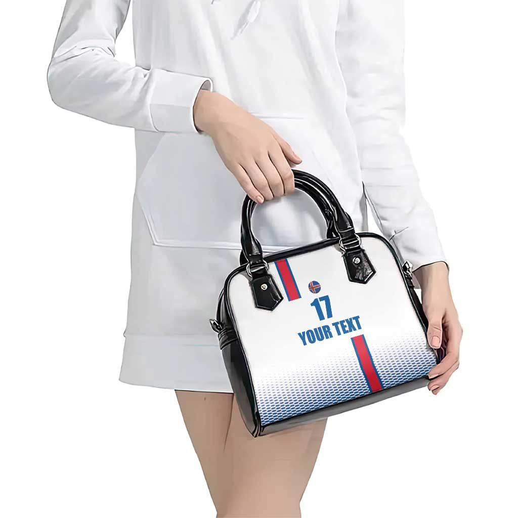 Custom Iceland Football Shoulder Handbag White with Flag Style