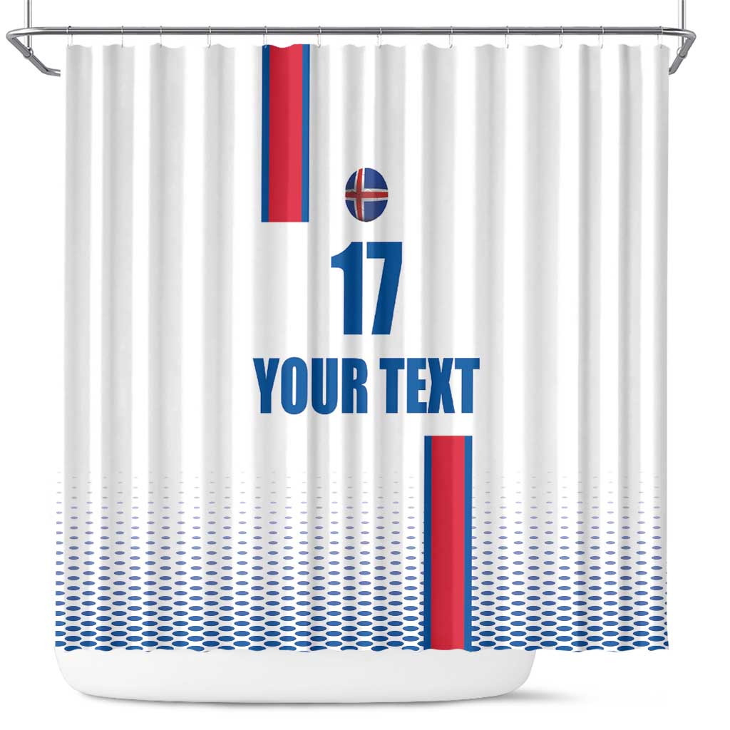 Custom Iceland Football Shower Curtain White with Flag Style