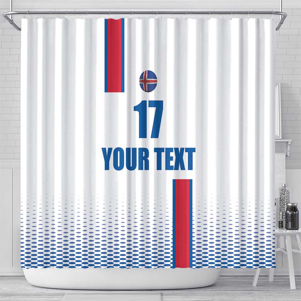Custom Iceland Football Shower Curtain White with Flag Style