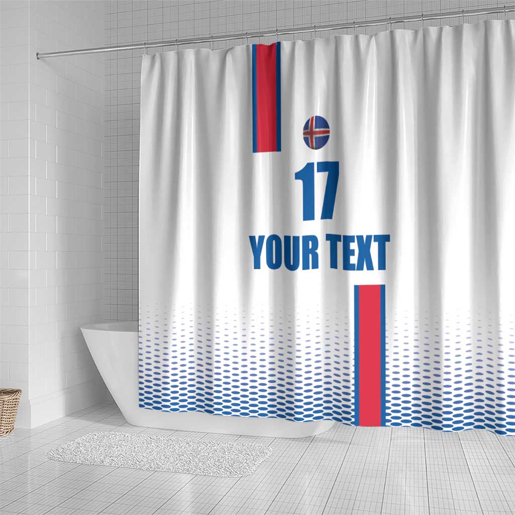 Custom Iceland Football Shower Curtain White with Flag Style