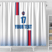 Custom Iceland Football Shower Curtain White with Flag Style