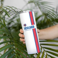 Custom Iceland Football Skinny Tumbler White with Flag Style
