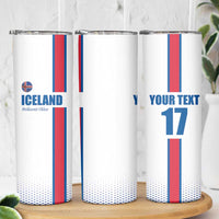 Custom Iceland Football Skinny Tumbler White with Flag Style