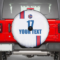 Custom Iceland Football Spare Tire Cover White with Flag Style
